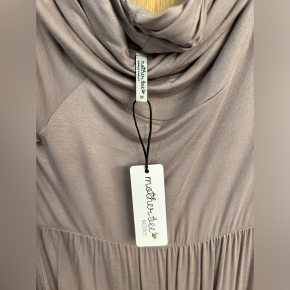 Mother Bee Maternity maxi dress in mocha, cowl neck, off the shoulder, NWT - Picture 4 of 5